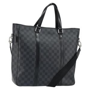 LOUIS VUITTON Damier Graphite Tadao Shoulder Bag 2way N51192 LV Auth BA9332
